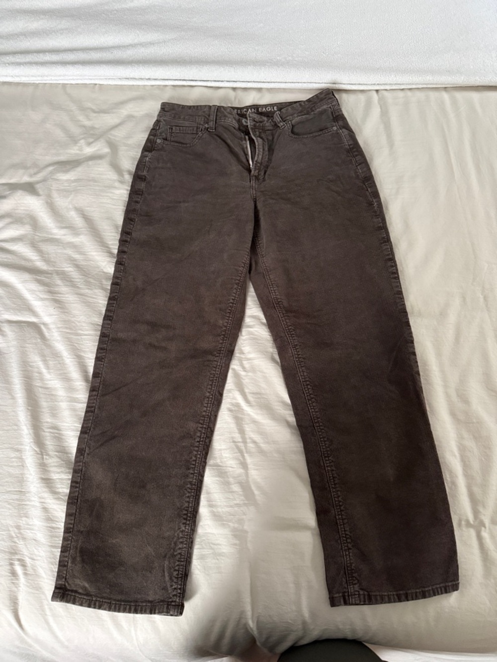 American Eagle Outfitters Women's Dark Brown Straight-Leg Jeans